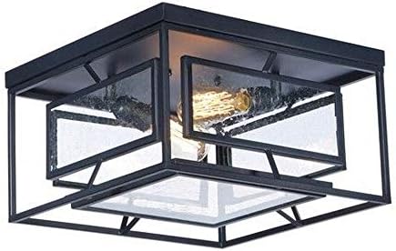 Maxim Lighting 21670CDBK/BUI Era 2-Light Ceiling Lamp w/Bulbs, Black Finish,SeedyGlass,MBST64IncandescentIncandescentBulb,100WMax.,WetSafetyRating,StandardDimmable,ShadeMaterial,1150RatedLumens