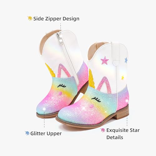 Toddler Girls Cowgirl Boots Cowboy Boots for Boys Little Kids Boot Animal Zipper Ankle Western Riding Shoes Birthday Party Wedding4