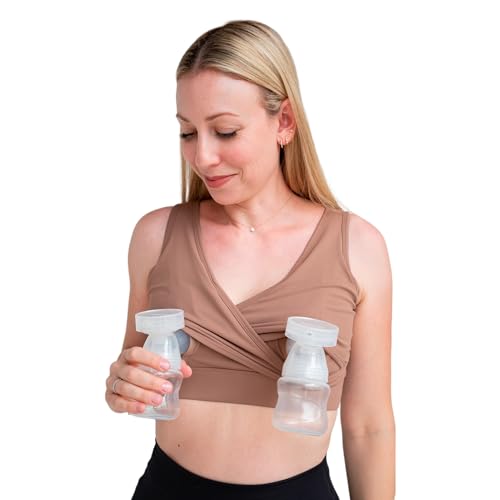 Image of Everyday Luxe Nursing & Hands-Free Pumping Bra - Nursing and Pumping Bra Fits All Standard Pump Flanges and Wearable Pumps