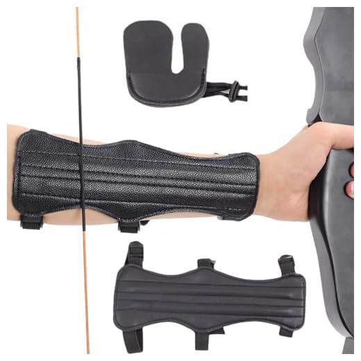 RDNKVB Guardabrazos de Tiro con Arco Protector de Antebrazo de Cuero con Lengüeta de Dedo Accesorio para Tiro con Arco para Adultos Adolescentes