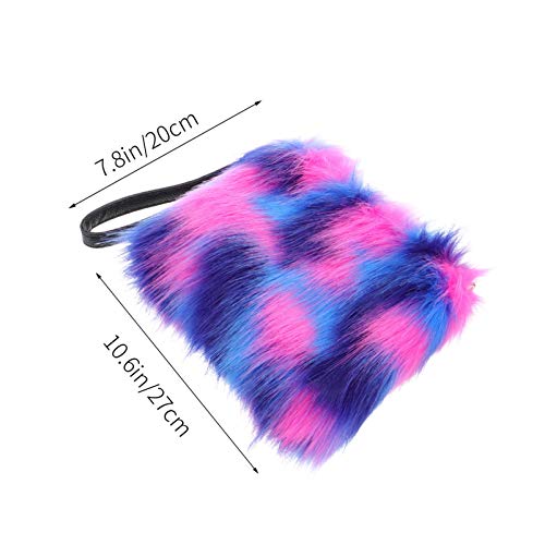 KESYOO Bolsa Feminina de Inverno Fuzzy Com Corrente Em Pele SintÃ©tica Macia Grande Balde Grande Bol