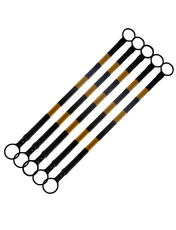 Barrière de signalisation extensible à cône haute visibilité avec revêtement réfléchissant, barre de cône rétractable pour séparation temporaire de sécurité et d'avertissement, (noir, lot de
