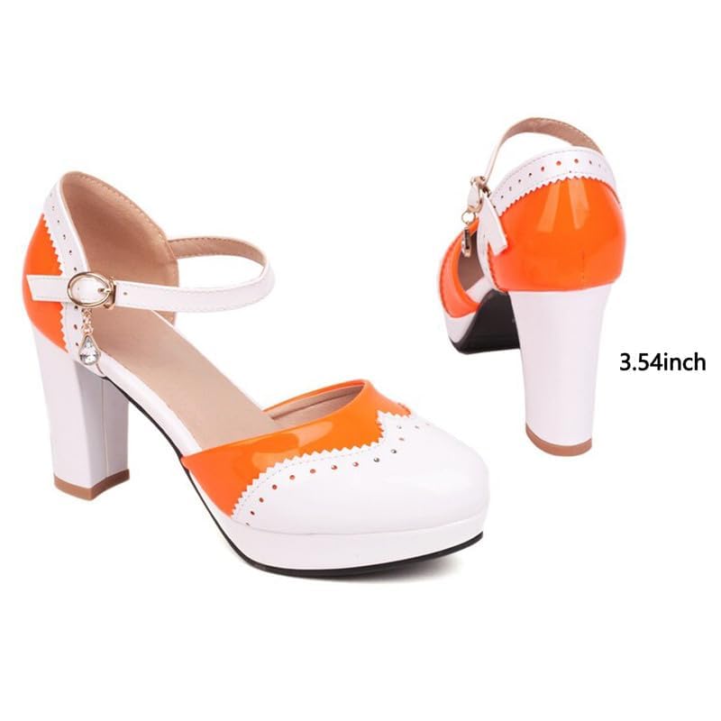 Image of MEOTINA Cute Bow Heels Mary Janes Shoes Women Dress Platform Strappy High Heels Kawaii Shoes