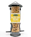 Oakdale Wild Bird Feeder Pre-Filled with Premium Seeds, Large Hanging Metal Frame with Dual Perches, Refillable Lawn and Garden Outdoor Use, Enjoy Birdwatching or Birding