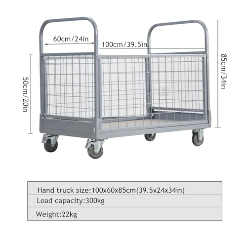 Carretilla plegable con jaula plataforma 300kg miniatura 2