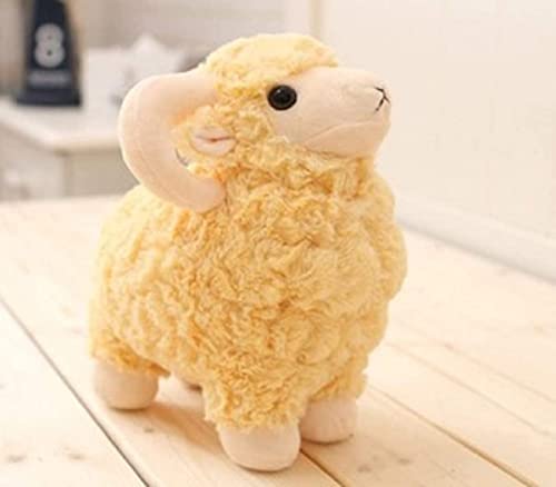 ひつじ 羊 抱き枕 癒しの抱き枕 羊が一匹・羊が二匹でぐっすり ふわふわ インテリア お子様・彼女に プレゼント お誕生日 クリスマス (45cm, イエロー)