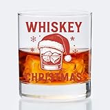 ZOFGUO Christmas Santa Hat Old Fashioned Whiskey Glasses, Christmas Whiskey Glasses, Whisky Lovers Gifts 10 oz Rocks Barware Cup for Cocktail Drinks Scotch Bourbon Liquor