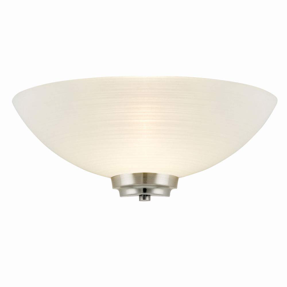 Betta Lighting Satin Chrome 1 Light Flush Wall Light Uplighter, Finish With White Painted Glass