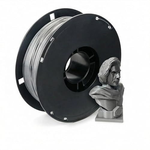 JAREES Silver PLA Filament 1.75mm Package with a 3D Build Surface,Clog-Free 3D Printer Filament 1 kg Spool