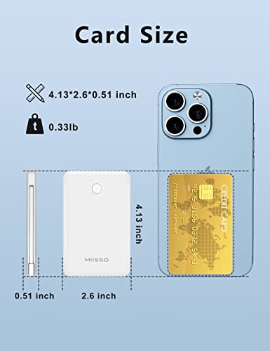 miisso 6000mah Ultra Slim Power Bank, Card Size, 2-Pack Black & White - Image 1