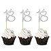 Unimall 24 Pièces Paillettes D'argent Numéro 18 Cupcake Toppers 18 Anniversaire Gâteau Toppers pour 18 Gâteau Décorations Anniversaire Fournitures de Parti