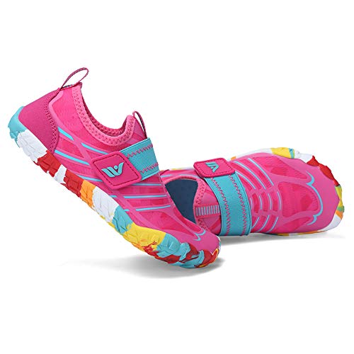 CIOR Boys & Girls Water Shoes Sports Aqua Athletic Sneakers Lightweight Sport Shoes(Toddler/Little Kid/Big Kid) U120WZ2001-M.Pink.Aqa-26