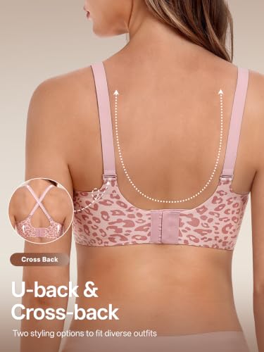Image of Angelhood Seamless Jelly Bras for Women Wireless Push Up T-Shirt Bra Pack | Full Coverage, V Neck, No Underwire, Everyday Comfort, Convertible Bralettes, Supportive, Back Smoothing, Scalloped Brassiere