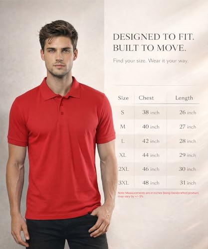 Image of Scott International Men's Cotton Polo T-Shirt | Regular Fit | Breathable & Soft Fabric | Classic Collar with Button Placket | Casual & Office Wear | Summer Essential Polo Tee for Men