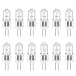 Liuyife G4 10W Halogen Light Bulbs Dimmable 12V, 2700K Warm White, 150LM, 2 Pin G4 Clear Capsule Bulb for Extractor Hood Bulb, Cabinet, Ceiling Light, 12 Pack