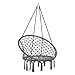 casa.pro Hängesessel Tampico bis 150 kg Hängesitz Innen und Außen Hängestuhl Hängeschaukel Indoor Outdoor Hängekorb Dunkelgrau