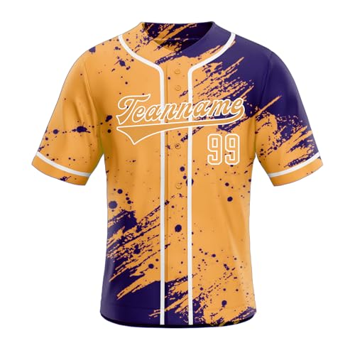 Camiseta personalizada de béisbol, nombre y número de equipo, poliéster de malla, manga corta, unisex