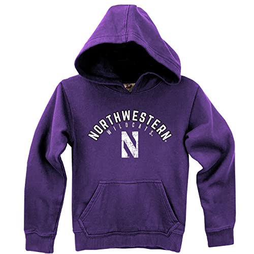 Wes and Willy NCAA Kids Fleece Hoodie Northwestern Wildcats M Grape