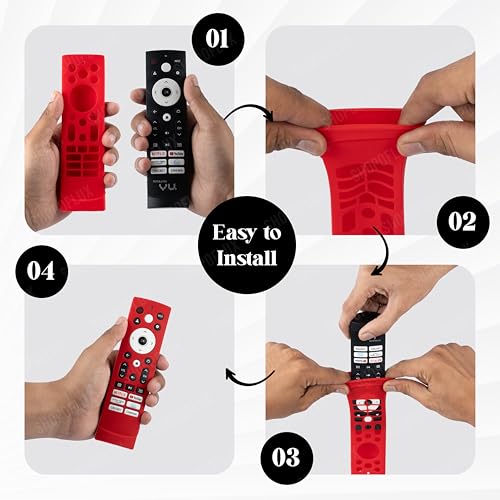 Image of Shopoflux Silicone TV Remote Cover Compatible with Hisense Smart TV Remote VU GloLED Series Tv Remote Cover (RED)