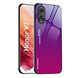 【Diseño elegante】 La contraportada de vidrio templado 9H de color degradado está hecha de vidrio templado 9H, que no solo resiste los arañazos y también conserva la textura original de su Huawei Honor X7. Esta carcasa ultrafina ofrece protección sin ningún peso voluminoso adicional.