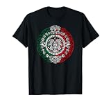 Aztec Calendar - Azteca Sun Stone - Mexico Flag T-Shirt