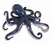 Handpainted Octopus Wall Mount Decor Plaque 8" Purple Gray