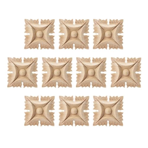 LICHENGTAI 10 Pezzi Decoro Intagliato, Decorazione Applique in Legno, Fregi Decorativi per Mobili, Applique Lungo Intagliato per Porte, Armadi, Pareti
