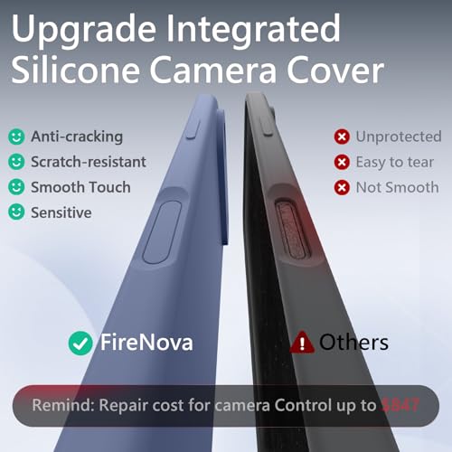 Image of FireNova Magnetic for iPhone Air Case, Compatible with MagSafe, [Integrated Silicone Camera Control Button] [Camera Protection] Microfiber Lining Phone Case for iPhone 17 Air, 6.5 inch, Lavender Gray