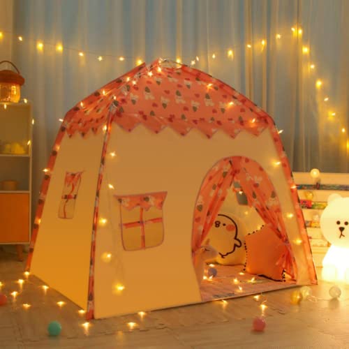 Benebomo Tente Enfant, Tente de Jeu Rose,tentes de Jeu pour Les Filles,Tente Enfant Interieur,Tente de Chateau de Princesse pour Les Enfants,Maison de Jeu pour Le Jardin, Cadeaux pour Les Enfants Cover