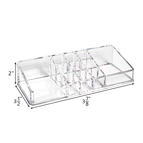 Ikee Design Cosmetic Organizer With 11 Lipsticks Compartments For Makeup Products And More For Salon, Shop, Office, Bathroom And Home Use, 8 7/8" W X 3 1/2" H X 2" D #TOP1
