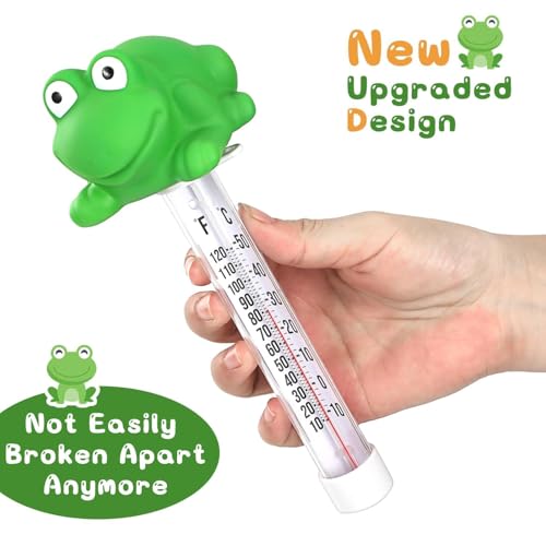 Image of Floating Pool Thermometer, Large Display with String Easy to Read, Shatter Resistant, Water Temperature Thermometer for Outdoor & Indoor Swimming Pools, Spas, Hot Tubs,Ice Bath & Aquariums (Frog)