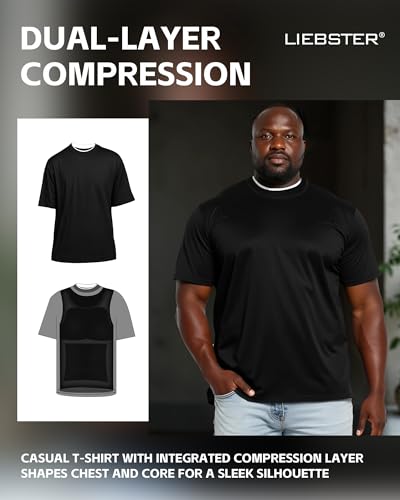 Men’s Dual-Layer Compression T-Shirt – Invisible Slimming, Gynecomastia Shapewear2