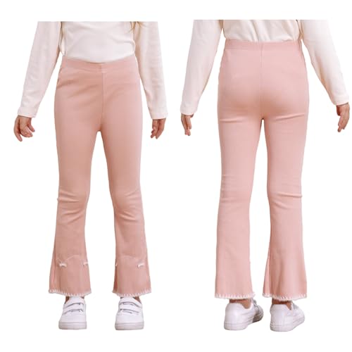 JEYPINMI Toddler Girls Ruffle Leggings Flare Leg Pants Stretchy Bootcut Trousers Wide Leg Sweatpants