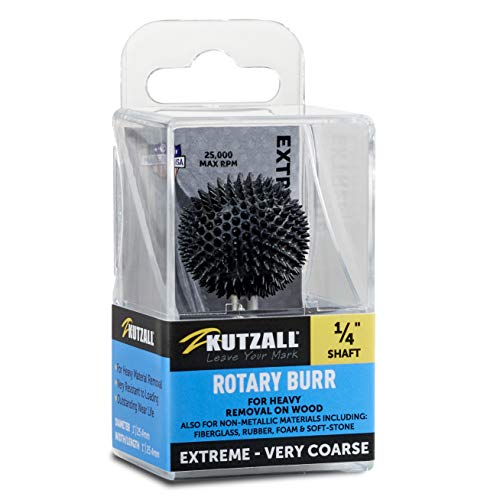 Kutzall Extreme Sphere - Broca rotativa de 1⁄4 pulgadas, muy gruesa, broca de talla de madera para...