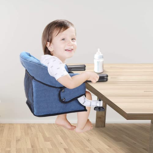Hook On Chair, Clip On High Chair, Fold-Flat Storage Portable Baby Feeding Seat, High Load Design, Attach To Fast Table Chair Removable Seat For Home And Travel(Navy Blue) #TOP7