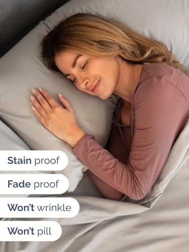 Image of Extra Deep Pocket King Size Sheet Set - 4 Piece Breathable & Cooling Bed Sheets - Hotel Luxury Bedding with 16 to 21 inch Extra Deep Pockets - Soft, Fade and Wrinkle Resistant - Oeko-Tex - Light Grey