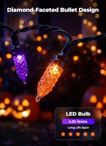 Brightown 2 Pack Halloween Lights Battery Operated, Diamond-Faceted 100LED - image 5