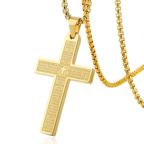 deegbbyi Collar Cruz Hombre, Colgantes Cruz Crucifijo, Cruzs Cadena Acero Inoxidable Plateada, Collar Cruzs Crucifijo Jesucristo, para Ideal Como Regalo de Cumpleaños, Navidad o San Valentín