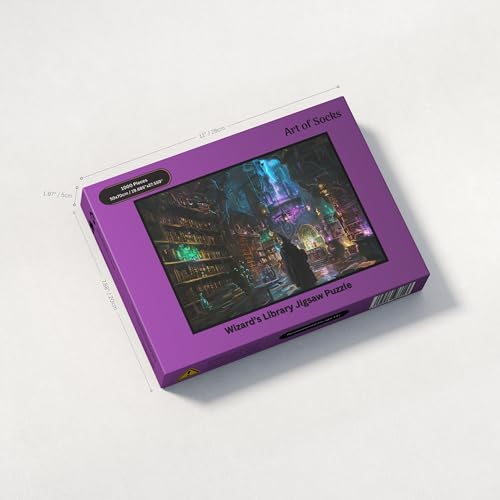 Rompecabezas Jigsaw de 1000 piezas para adultos: Biblioteca del Mago, arte gótico de fantasía mágica, estilo dark academia (50 x 70 cm) miniatura 3