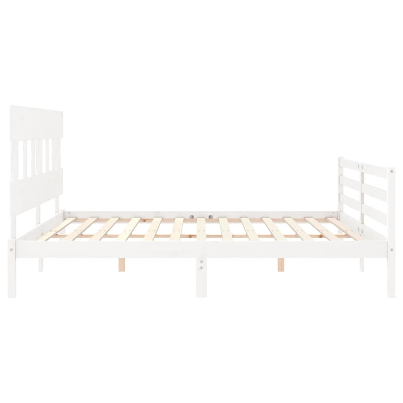 Rantry Bettgestell mit Kopfteil, Massivholz, Weiß, 200 x 200 cm, Lattenrost für Erwachsene, Kinder und Jugendliche, einfache Montage, Typ 15 Betten und Lattenroste