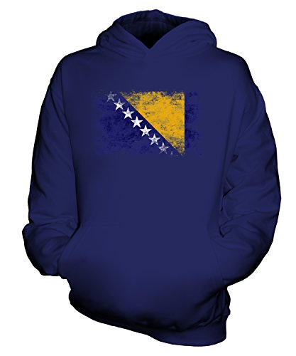 Sweat-shirt à capuche Bosnie-Herzégovine délavé enfant garçon fille