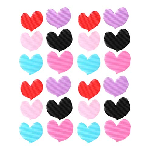 Minkissy 831505U3142W Magic Hair Sticker, 24Pcs Heart Shaped Magic Paste Pad Hair Fringe Grippers Colorful Magic Bangs Hair Pad Hair Styling Accessorie cover