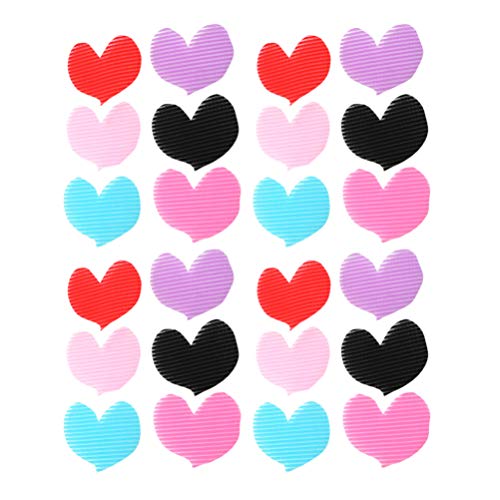 Minkissy Magic Hair Sticker, 24pcs Heart Shaped Magic Paste Pad Hair Fringe Grippers Colorful Magic Bangs Hair Pad Hair Styling Accessorie for Women Girls Ladies