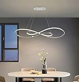 【Kreatives Design】Pendellampe ​der aus einer ineinander verdrehten Lichtschiene besteht mit fest eingebauten LED. Das Licht wird durch die geschwungene Form des Strahlers gleichmäßig im Raum verteilt. Egal ob oberhalb von Tischen oder im Raum hängend platziert, die Hängeleuchte bringt moderne Eleganz in jeden Wohnraum.