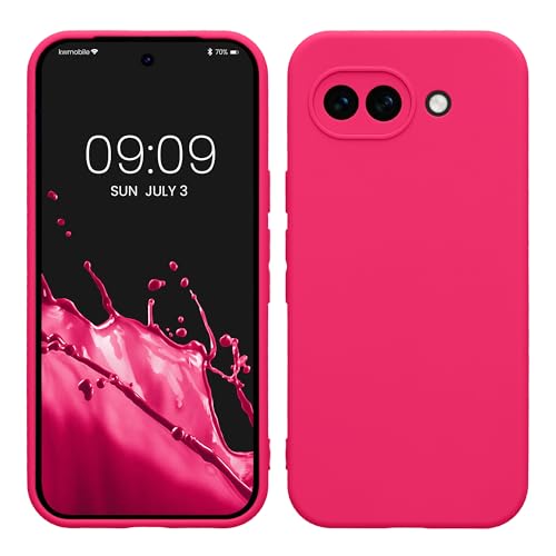 kwmobile Case for Google Pixel 10a Case - Protective Slim TPU Phone Cover - Soft Matte Finish - Neon Pink