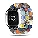 Beaded Apple Watch Band Compatible with Apple Watch 38mm 40mm 41mm, Matte Stone Beads Apple Watch Bracelet Band for Women Men, Handmade Elastic Colorful Beaded iWatch Band for Series 7/SE/6/5/4/3/2/1