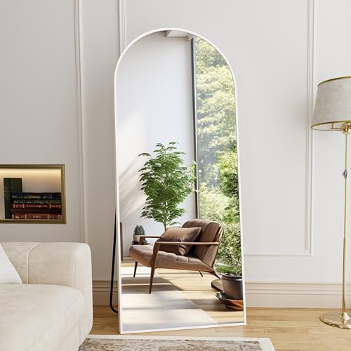 Mirror Full Length, 70"x26" Arched Full Length Mirror, Arch Mirror with Stand, Large Standing Mirrors, Oversized Full Body Mirrors with Aluminum Frame for Bedroom, Living Room (White) - Image 4
