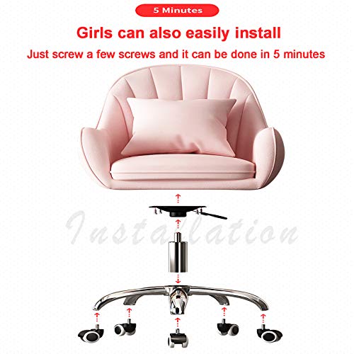 Chaise de jeu en velours pivotante avec support ergonomique milieu du dos réglable - 5