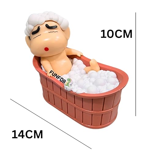Image of FUNFOB Shinchan Action Figure | Shin chan Figurine Cartoon Figures Toys for Boys & Girls PVC Multicolour | Shin-chan Bath -Tub