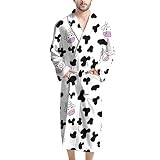 UOIMAG Herren-Bademantel mit Tasche, weicher Bademantel, Morgenmantel, Nachtwäsche, Geschenk für Männer, Süße Kuh, Einheitsgröße
